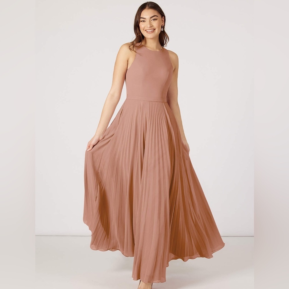 Azazie Lindie dusty rose pink dress